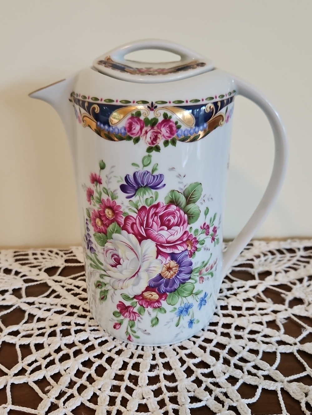 Vintage Vizavi Bareuther Bavaria Porcelain Tea/Coffee Pot with Lid
